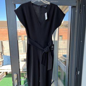 V-Neck Tie Waist Jumpsuit